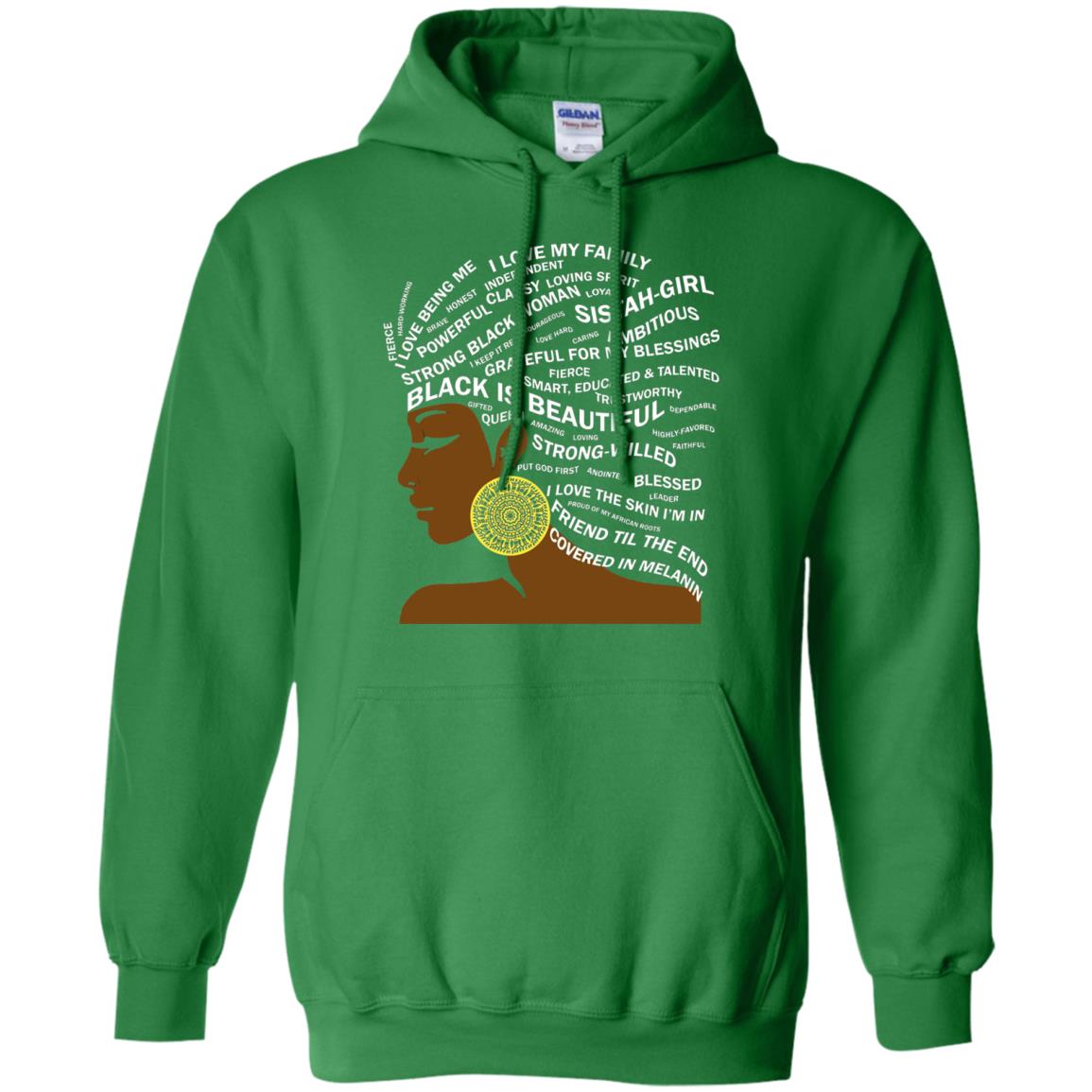 Black Is Beautiful Black History Month Word Art T-shirt Irish Green
