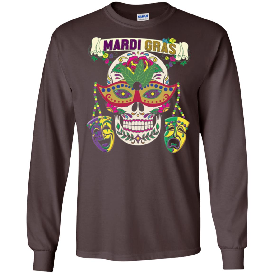 Mardi Gras Skull T-shirt Dark Chocolate
