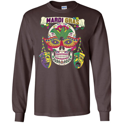 Mardi Gras Skull T-shirt Dark Chocolate
