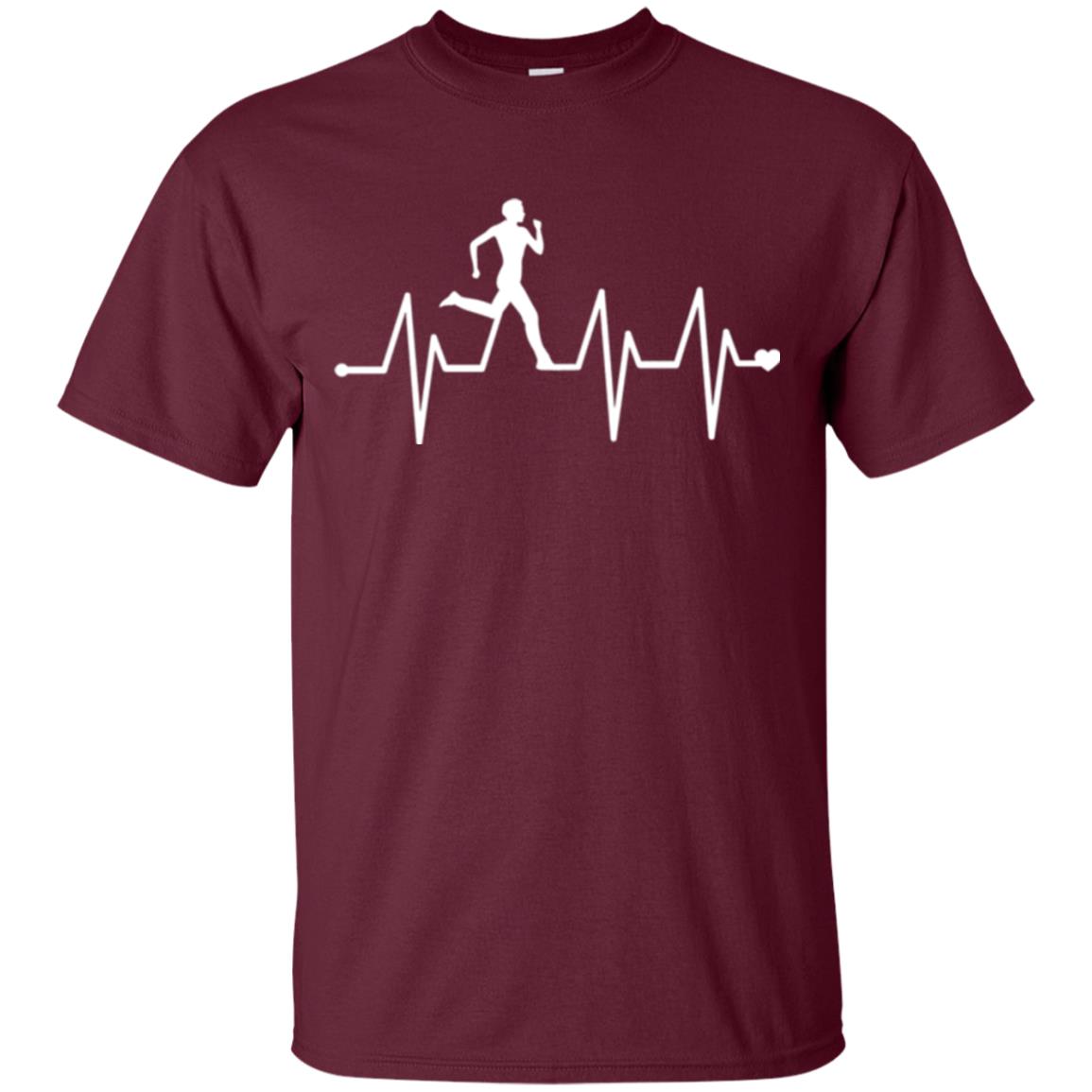 Running T-shirt Athletics Heartbeat Pulse Maroon