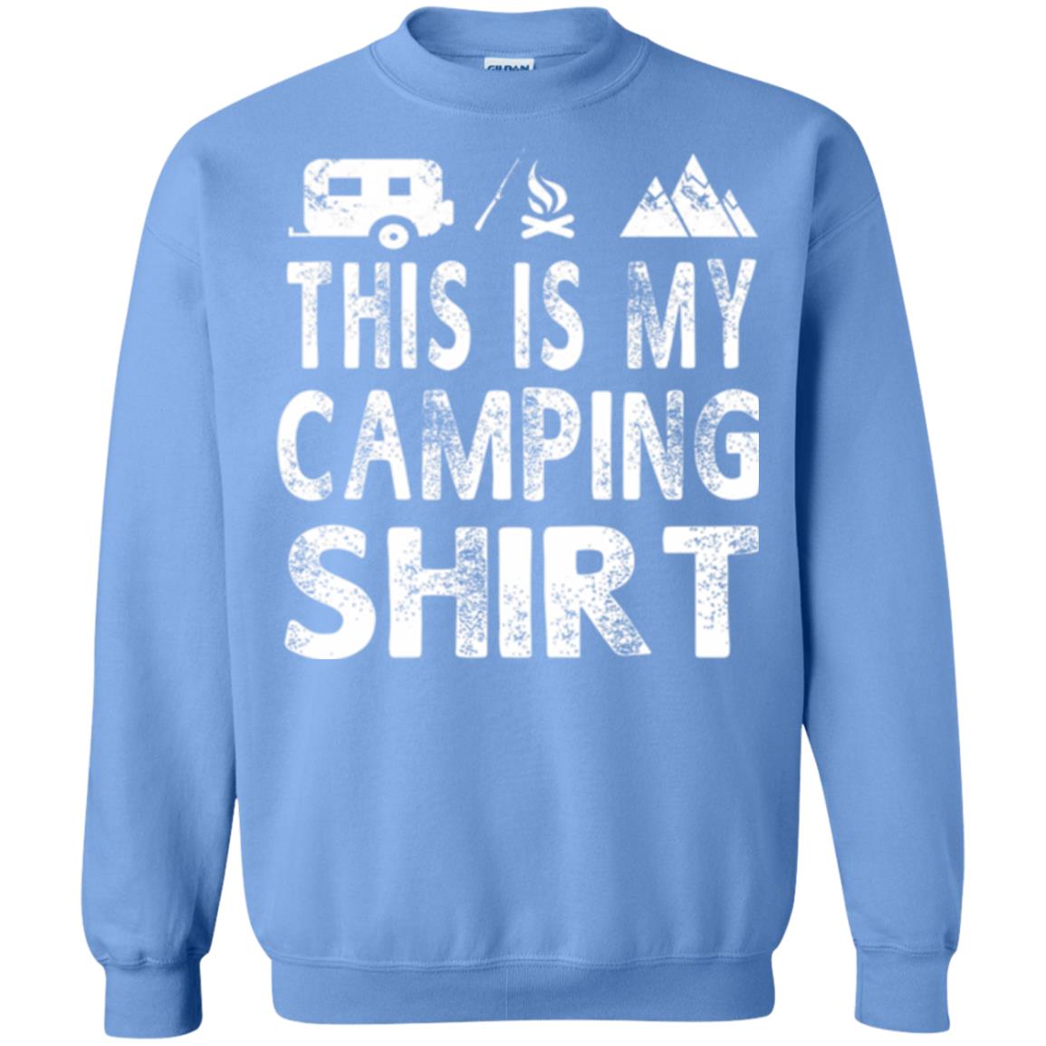 Funny Camper Gift T-shirt This Is My Camping Shirt Carolina Blue