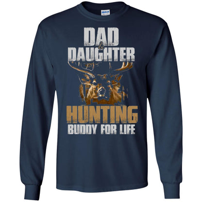 Family Christmas T-shirt Dad And Daughter Hunting Buddy For Life Navy
