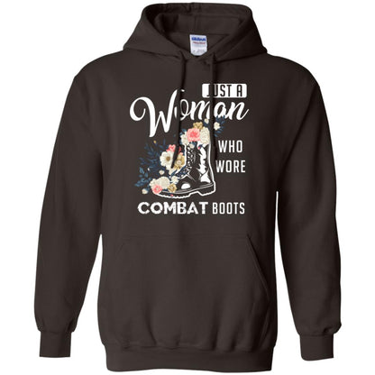 Just A Woman Who More Combat Boots Female Veteran T-shirt Dark Chocolate
