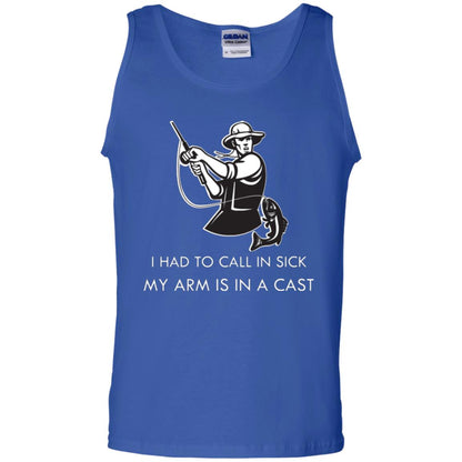 Fisherman T-shirt I Had To Call In Sick My Arm Is In A Cast Royal