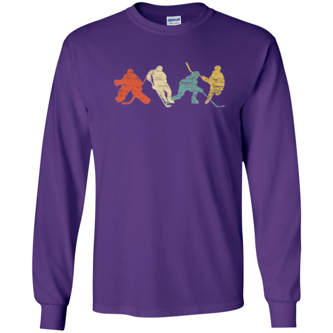 Classic Vintage Style Ice Hockey T-shirt Purple
