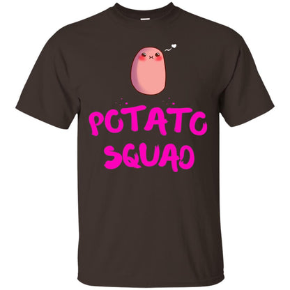 Cute Potato Squad T-shirt I Love Potato Dark Chocolate