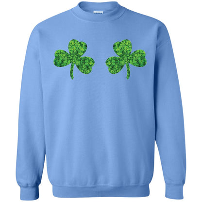 Shamrock Boobs Funny Saint Patrick_s Day T-shirt Carolina Blue