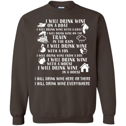 I Will Drink Wine On A Boat I Will Drink Wine Everywhere Shirt Dark Chocolate