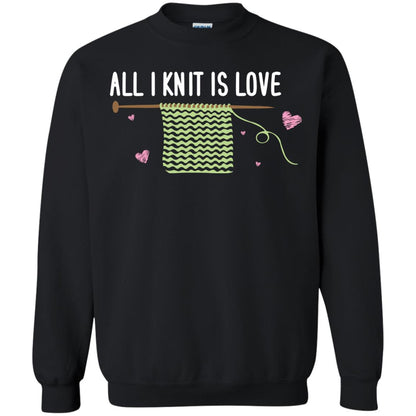 All I Knit Is Love Crocheting Lover Shirt Black