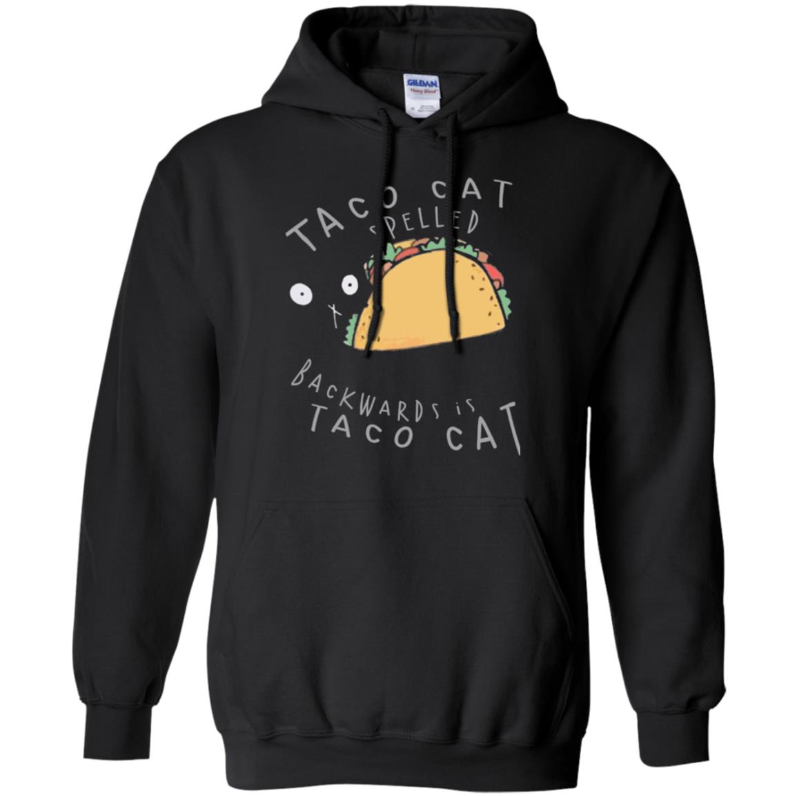 Cat Lovers T-shirt Taco Cat Spelled Backward Is Taco Cat Black