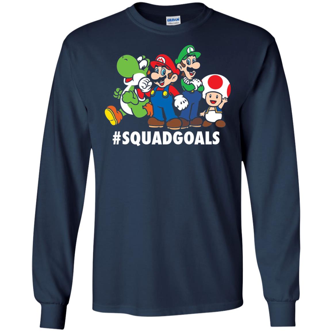 Nintendo Super Mario Luigi #squadgoals Gamer T-shirt Navy