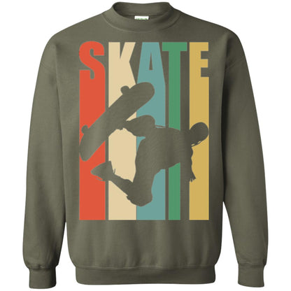 Skateboarder T-shirt Retro Vintage Military Green