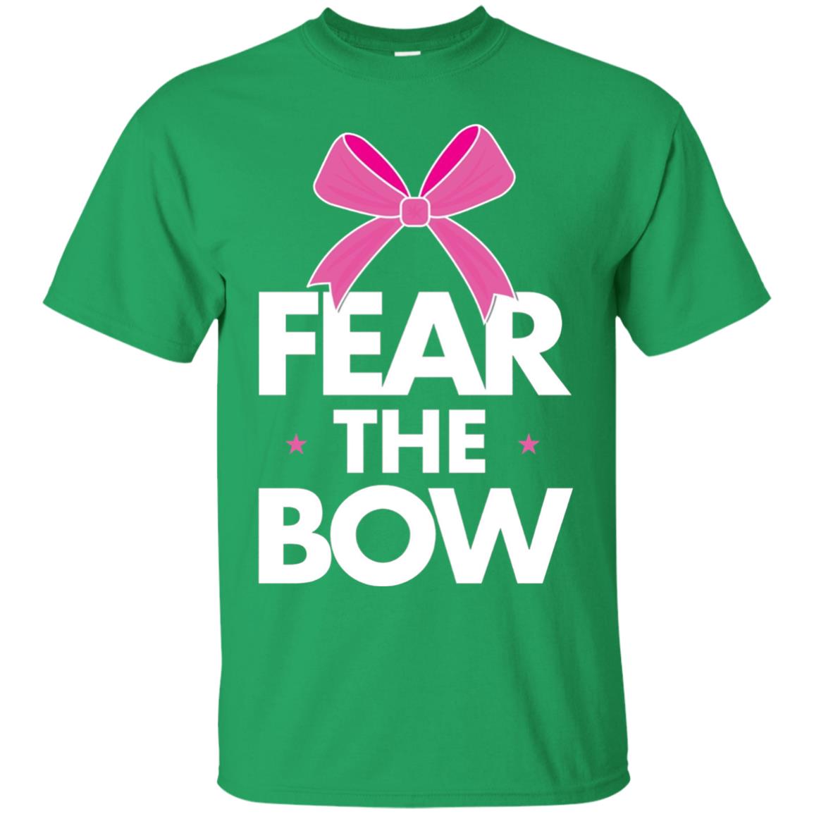 Fear The Bow Big Pink Bow Cheerleader Apparel Shirt Irish Green