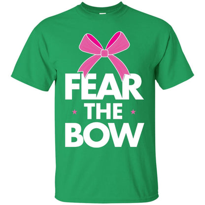 Fear The Bow Big Pink Bow Cheerleader Apparel Shirt Irish Green