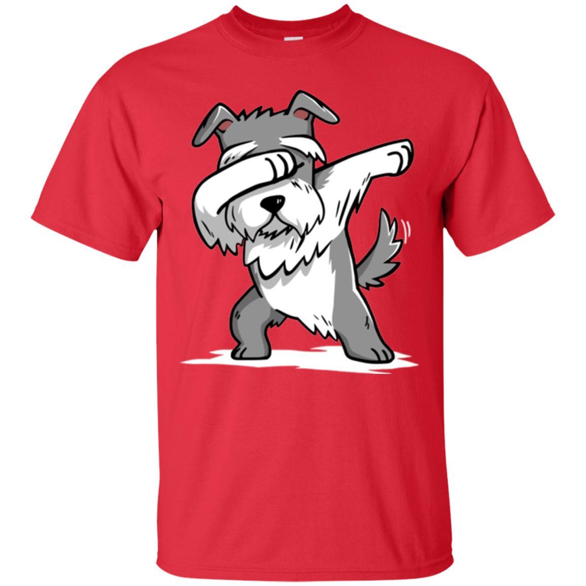 Dog Lover T-shirt Miniature Schnauzer Cute Dabbing Red
