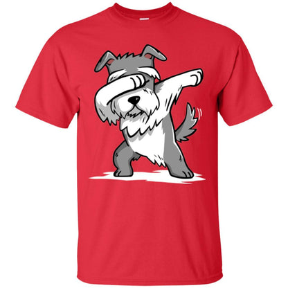 Dog Lover T-shirt Miniature Schnauzer Cute Dabbing Red