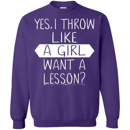 Softball T-shirt Yes I Throw Like A Girl Want A Lesson Purple