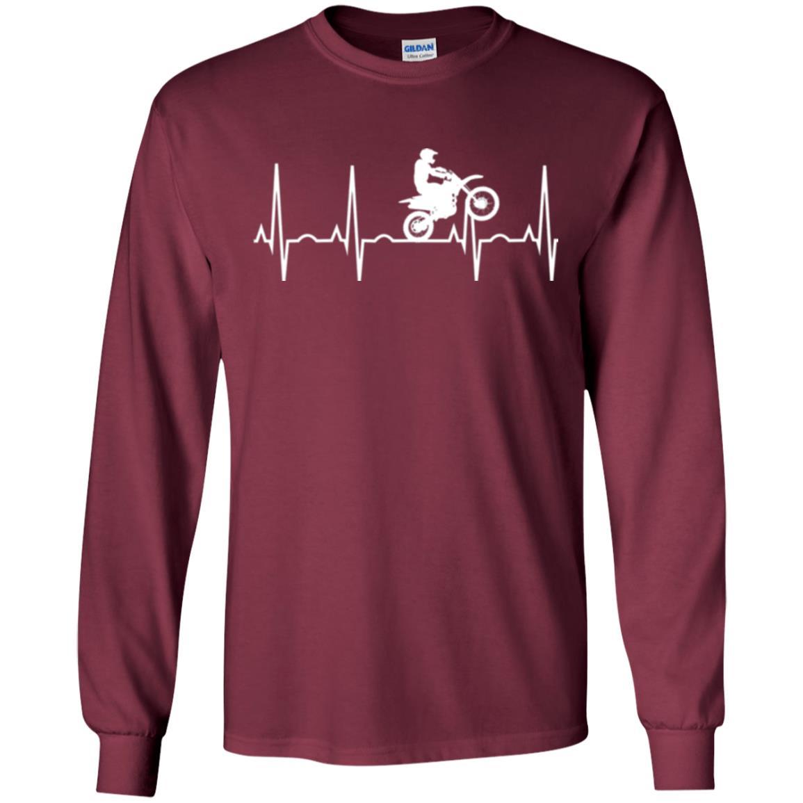 Dirt Bike Rider T-shirt Dirt Bike Heartbeat T-shirt Maroon
