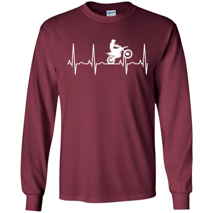 Dirt Bike Rider T-shirt Dirt Bike Heartbeat T-shirt Maroon