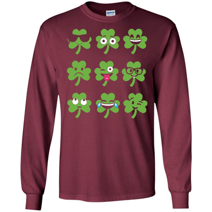Emoji Shamrock St. Patrick_s Day T-shirt Maroon