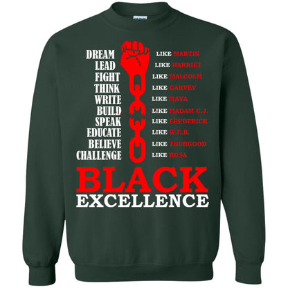 Black Excellence Black Af Proud African American T-shirt Forest Green