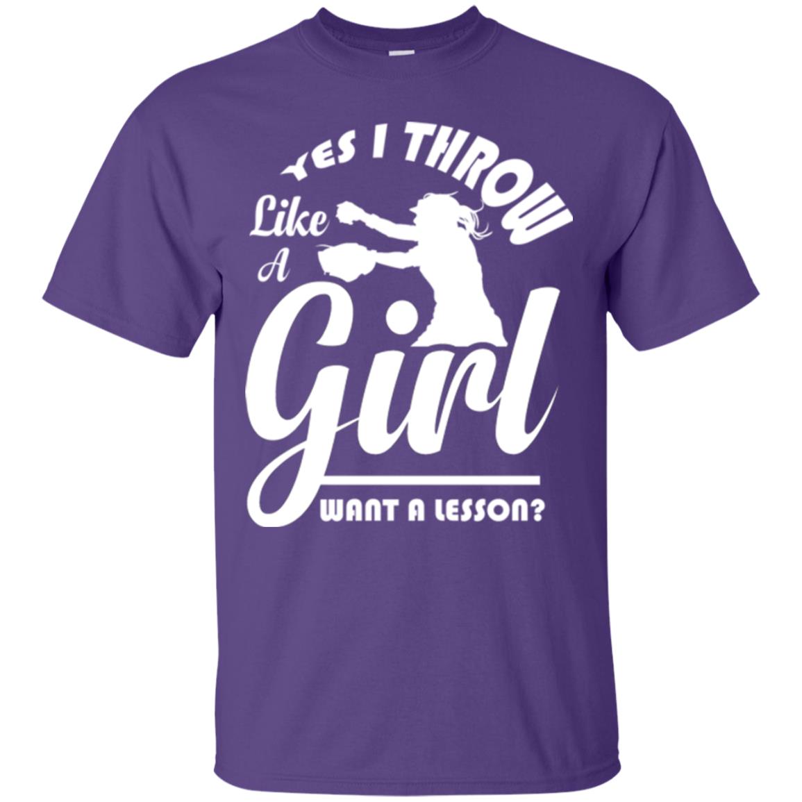 Softball T-shirt Yes I Throw Like A Girl Want A Lesson Purple