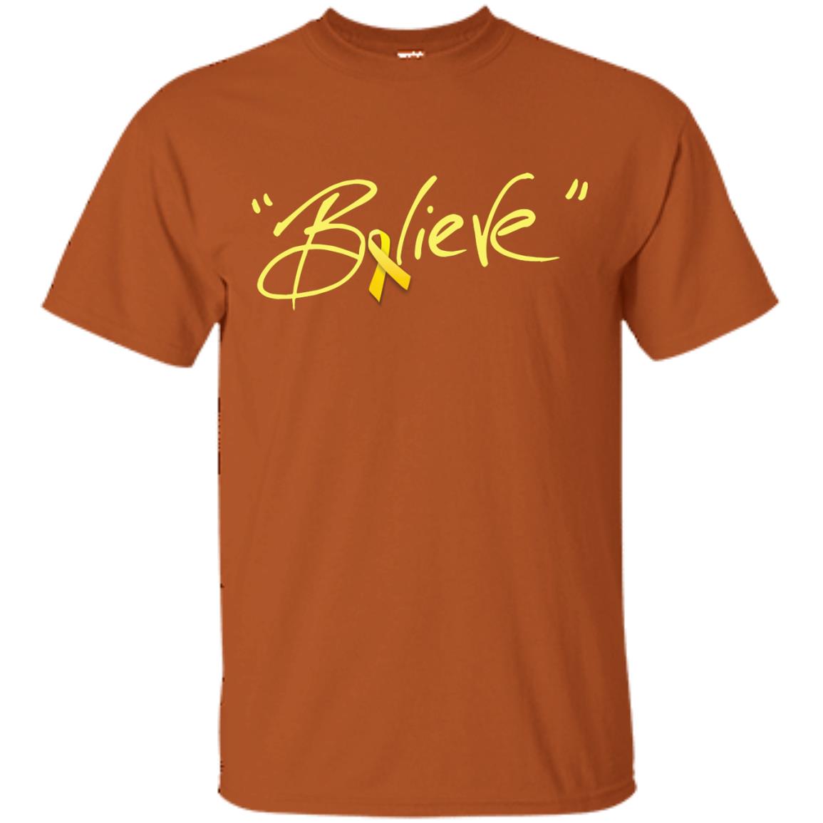 Sarcoma Bone Bladder Cancer Awareness Shirt Yellow Ribbon Believe Texas Orange