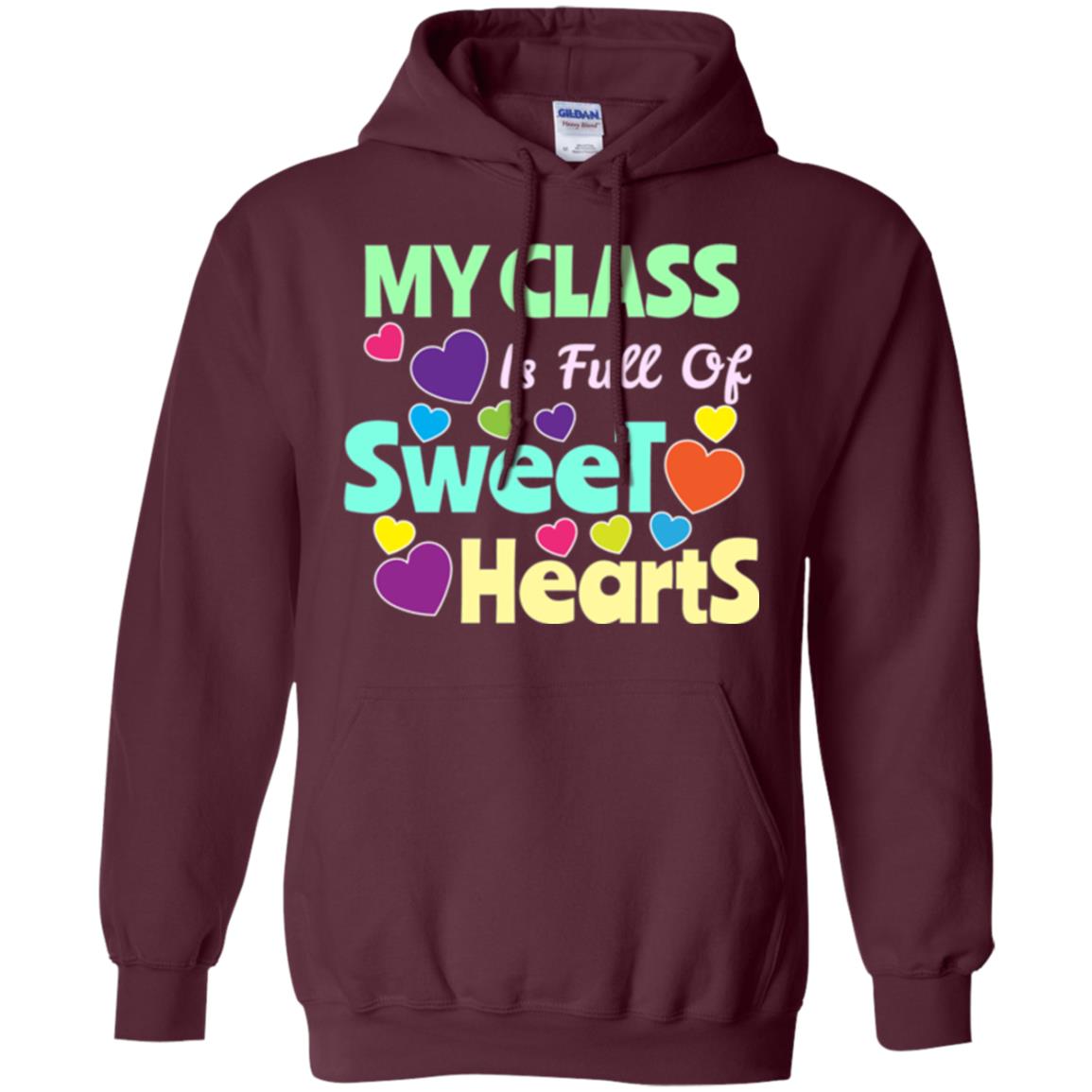 Valentines Day T-shirt I Love My Sweet Hearts Maroon