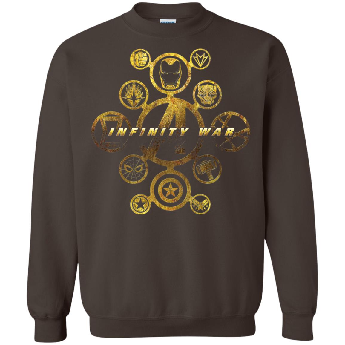 Infinity War Gold Hero Movie T-shirt Dark Chocolate