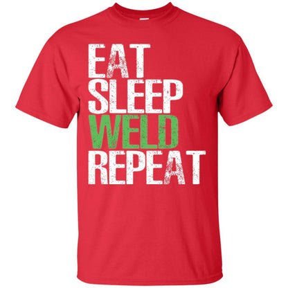 Welding T-shirt Eat Sleep Weld Repeat Red