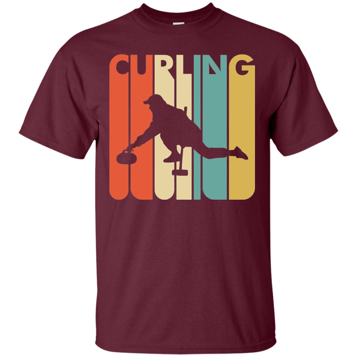 Vintage Style Curling T-shirt Maroon
