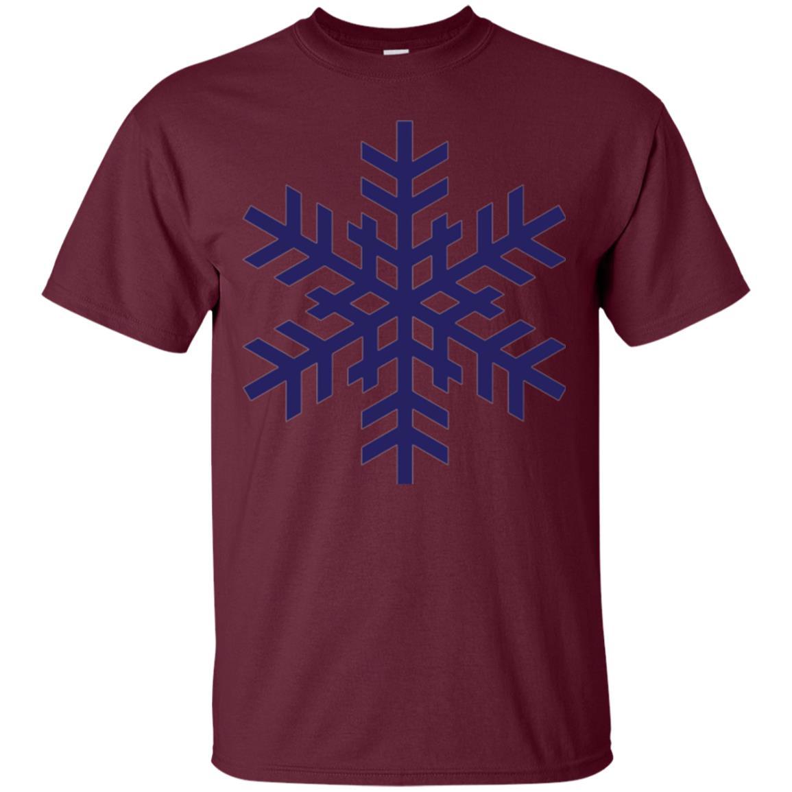 Christmas T-shirt Navy Blue Snowflake T-shirt Maroon