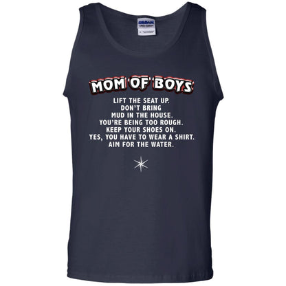 Mom Of Boys You Have To Wear A Shirt Aim For The Water Shirt G220 Gildan 100% Cotton Tank Top Navy