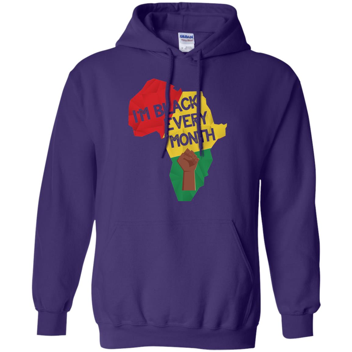 I_m Black Every Month Proud African American T-shirt Purple