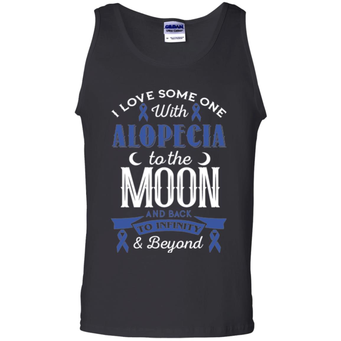 Alopecia Awareness T-shirt Love Someone With Alopecia To The Moon Black
