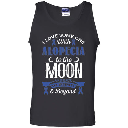 Alopecia Awareness T-shirt Love Someone With Alopecia To The Moon Black