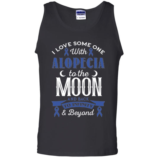 Alopecia Awareness T-shirt Love Someone With Alopecia To The Moon Black