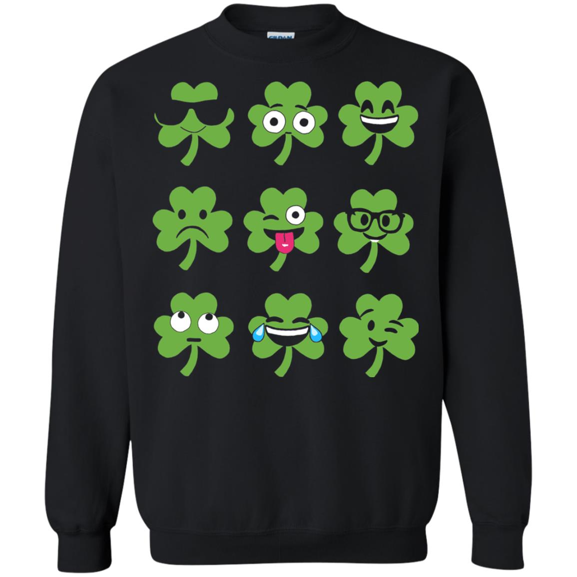 Emoji Shamrock St. Patrick_s Day T-shirt Black