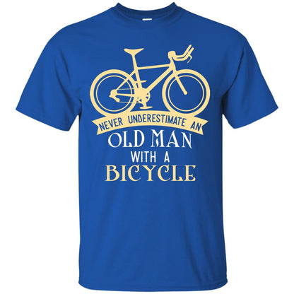 Never Underestimate An Old Man With A Bicycle Cyclist T-shirt Royal