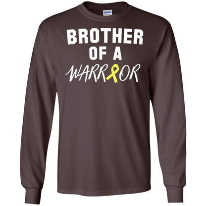 Brother Of A Warrior Childhood Cancer Awareness T-shirt Dark Chocolate