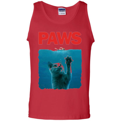Cat Lover T-shirt Paws Kitten Meow Parody Red