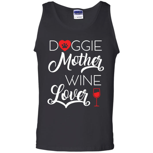 Doggie Mother Wine Lover Dog And Wine Gift Shirt For Mom Black
