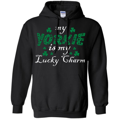 My Yorkie Is My Lucky Charm Saint Patrick's Day Shirt For Yorkie Lover Black