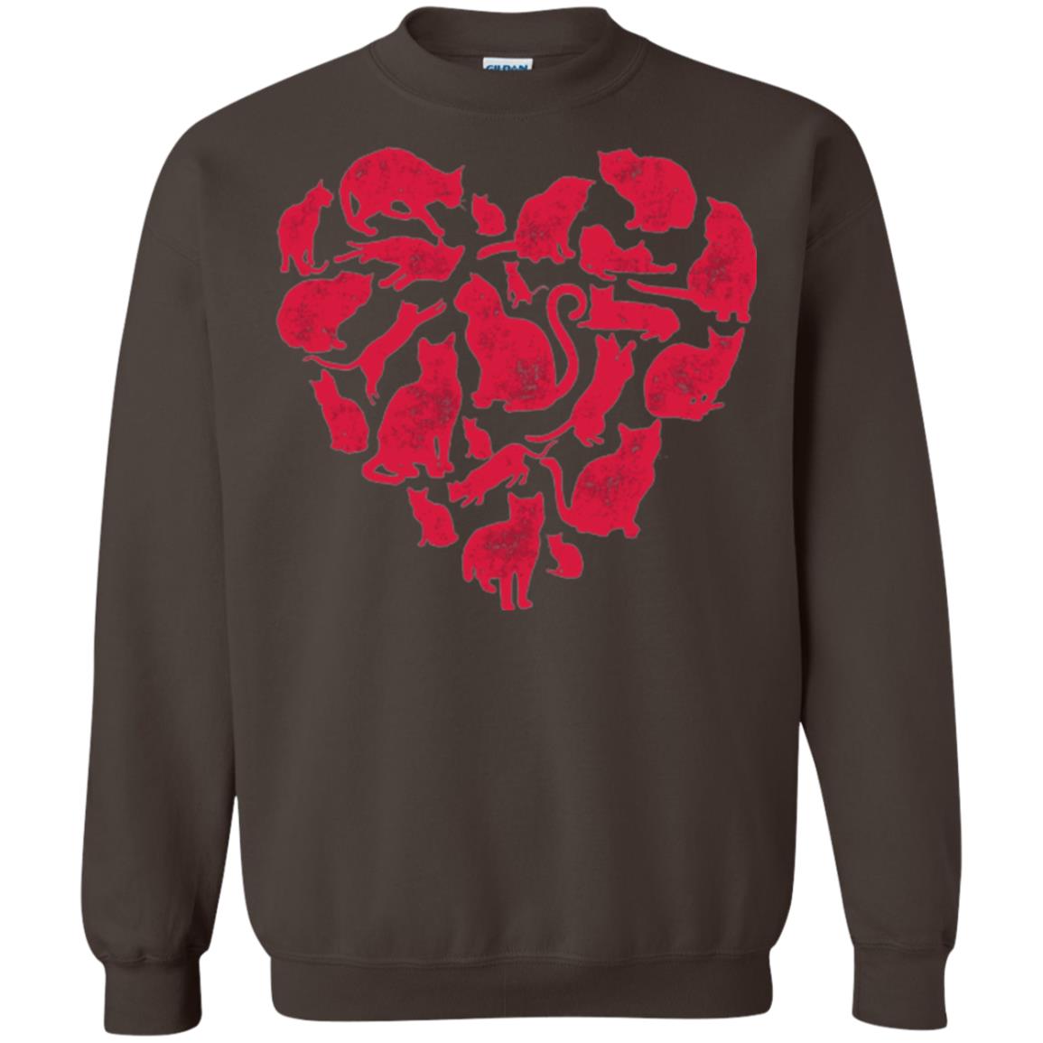 Valentines Day Cat T-shirt Dark Chocolate