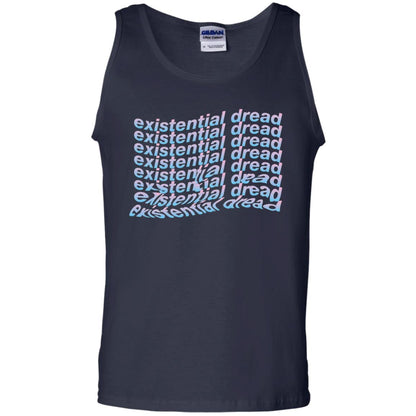 Existential Dread Waves Melting Distortion Aesthetic T-shirt Navy
