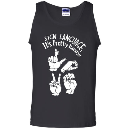 Love T-shirt Sign Language It's Pretty Handy Black