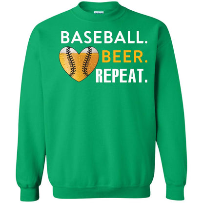Baseball Lover T-shirt Beer Repeat Irish Green