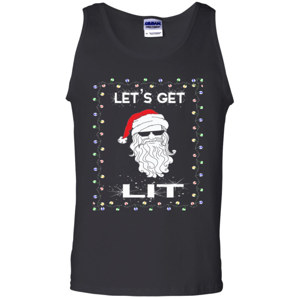 Christmas T-shirt Let_s Get Lit Black