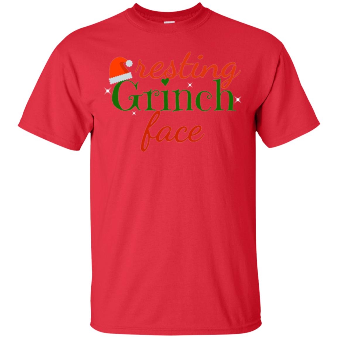 Funny Christmas T-shirt Resting Grinch Face Red