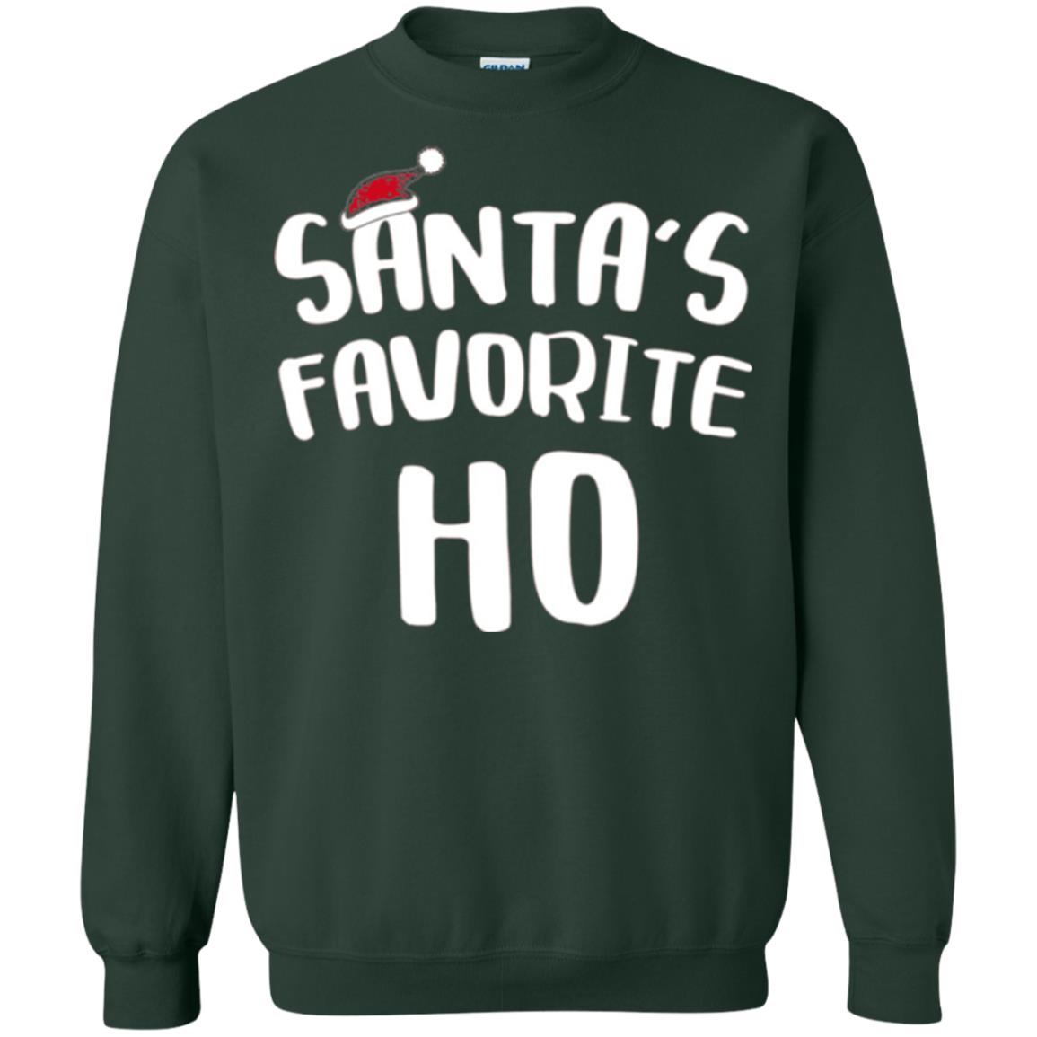 Christmas T-shirt Santa_s Favorite Ho Forest Green